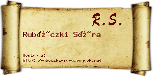 Rubóczki Sára névjegykártya