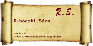 Rubóczki Sára névjegykártya